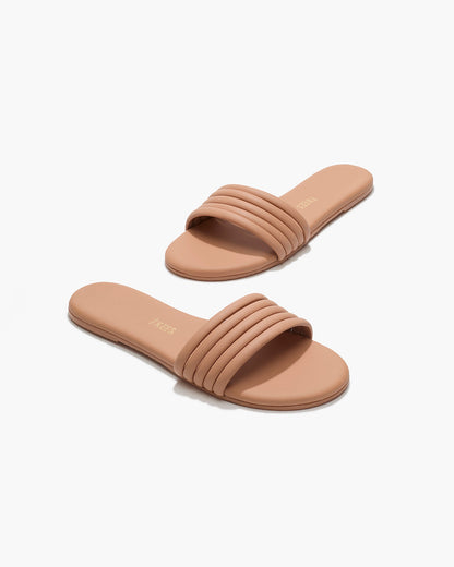 Serena Leather Slides in Pout | TKEES Popular