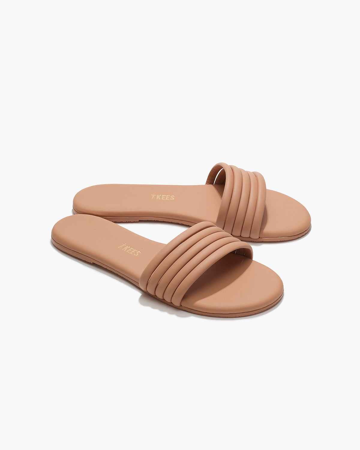 Serena Leather Slides in Pout | TKEES Popular
