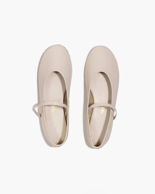 Reese Ballet Flat in Cream | TKEES Everyday