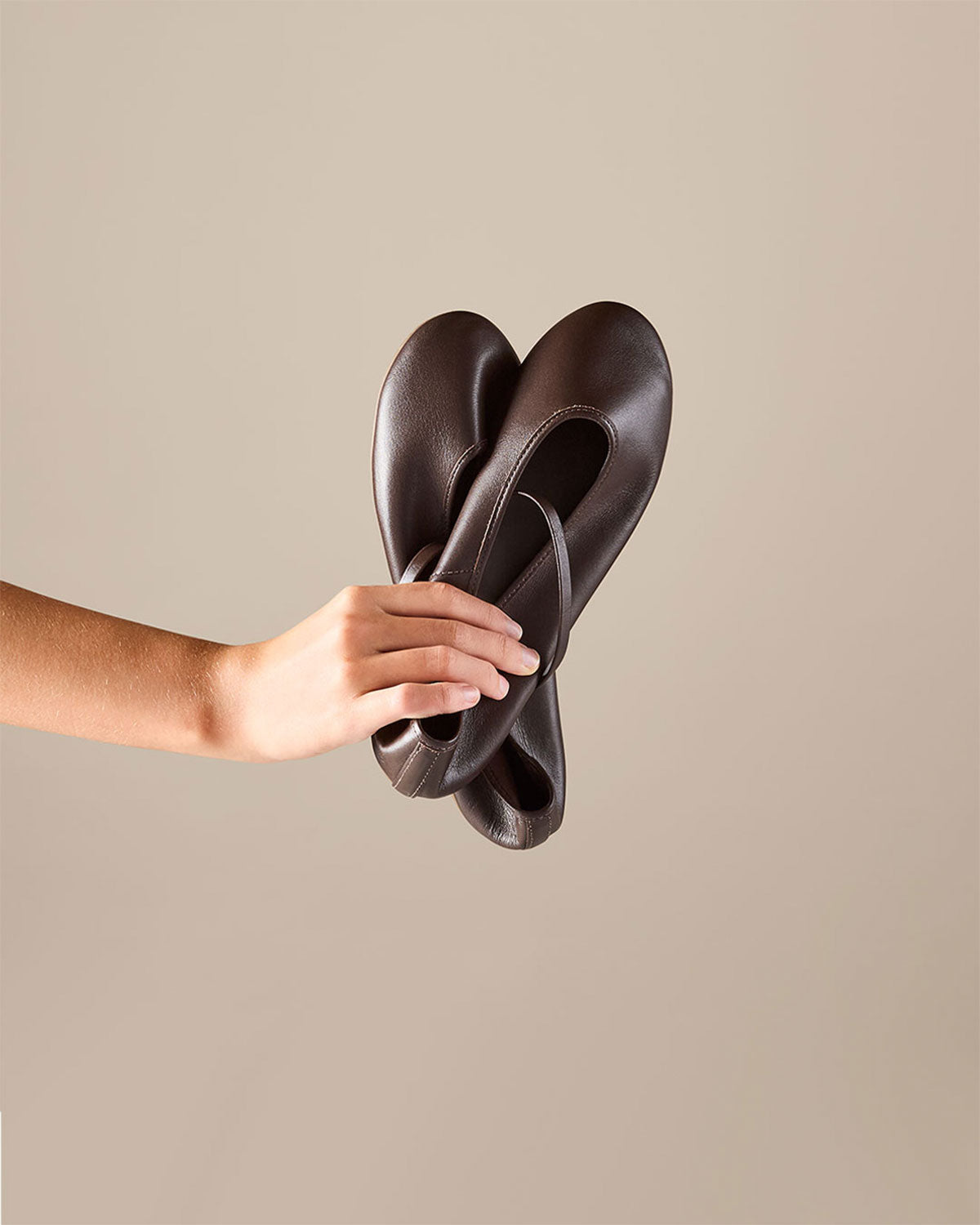 Reese Ballet Flat in Rich Brown | TKEES Essential