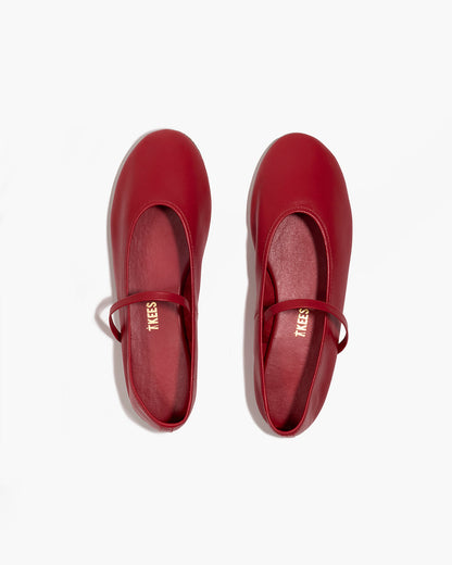 Reese Ballet Flat in Claret | TKEES Quality