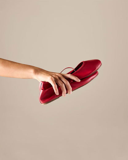 Reese Ballet Flat in Claret | TKEES Quality