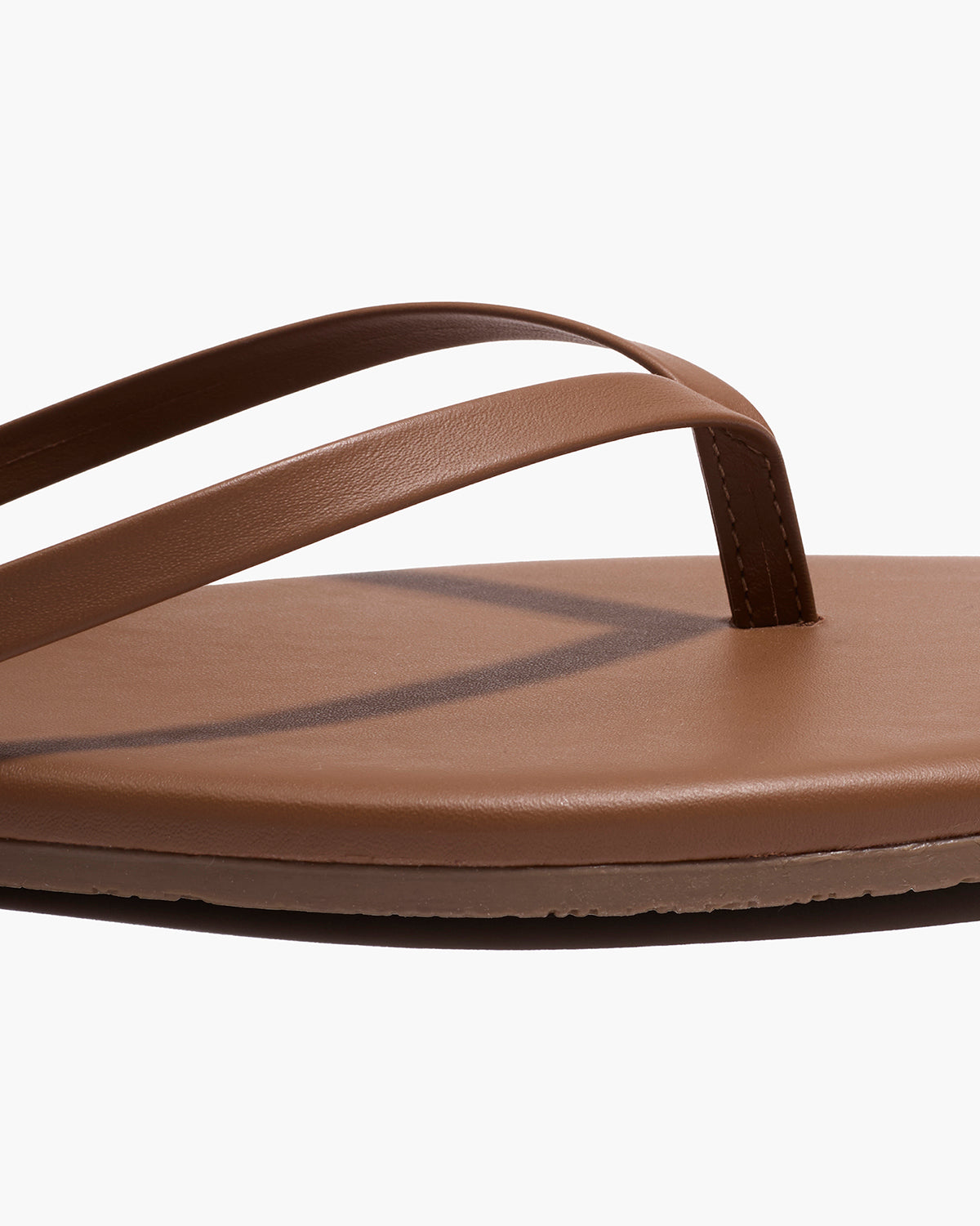 Square Toe Lily Leather Flip Flops in Ganache | TKEES Trending