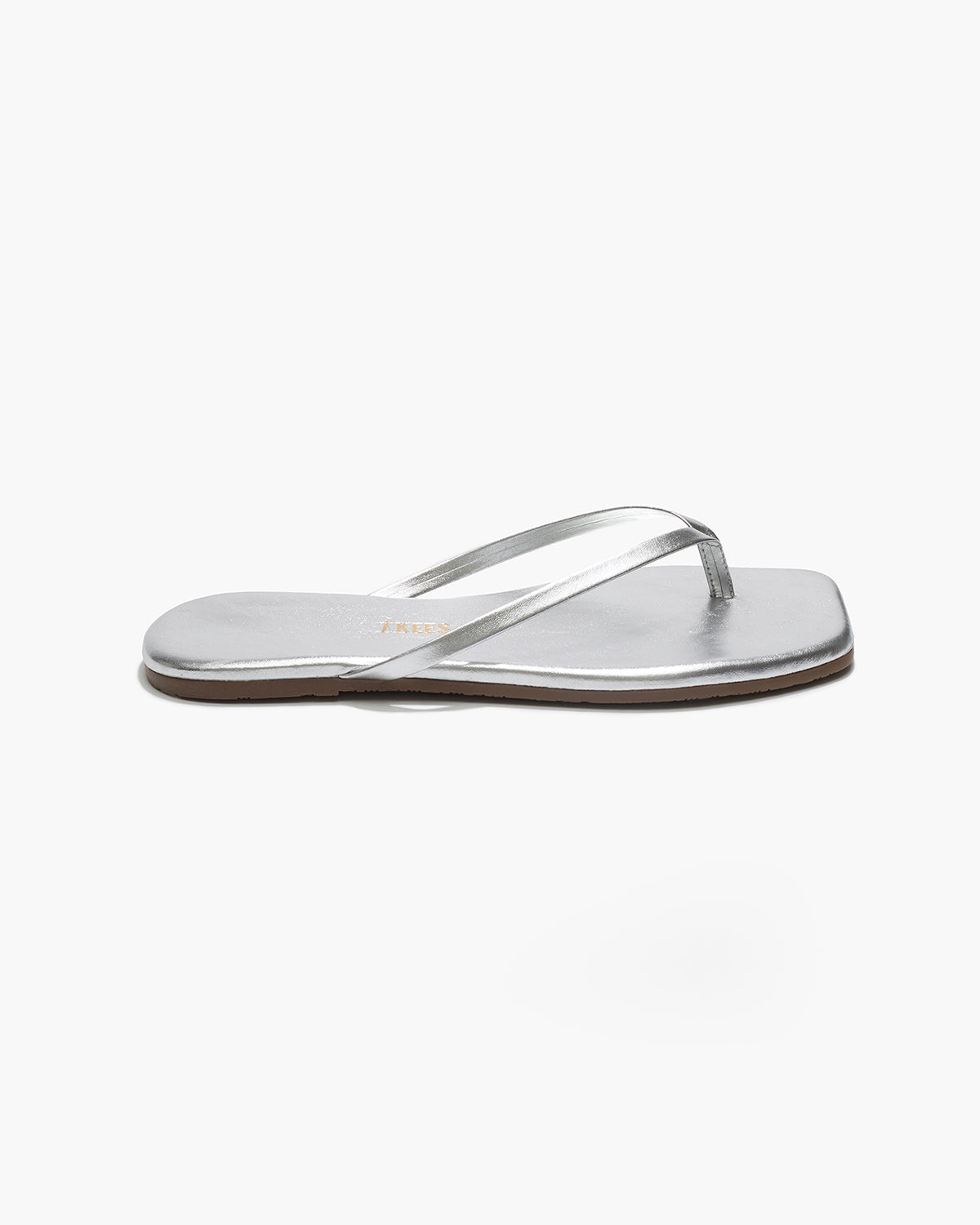 Square Toe Lily Leather Flip Flops in Fairylust | TKEES Classic