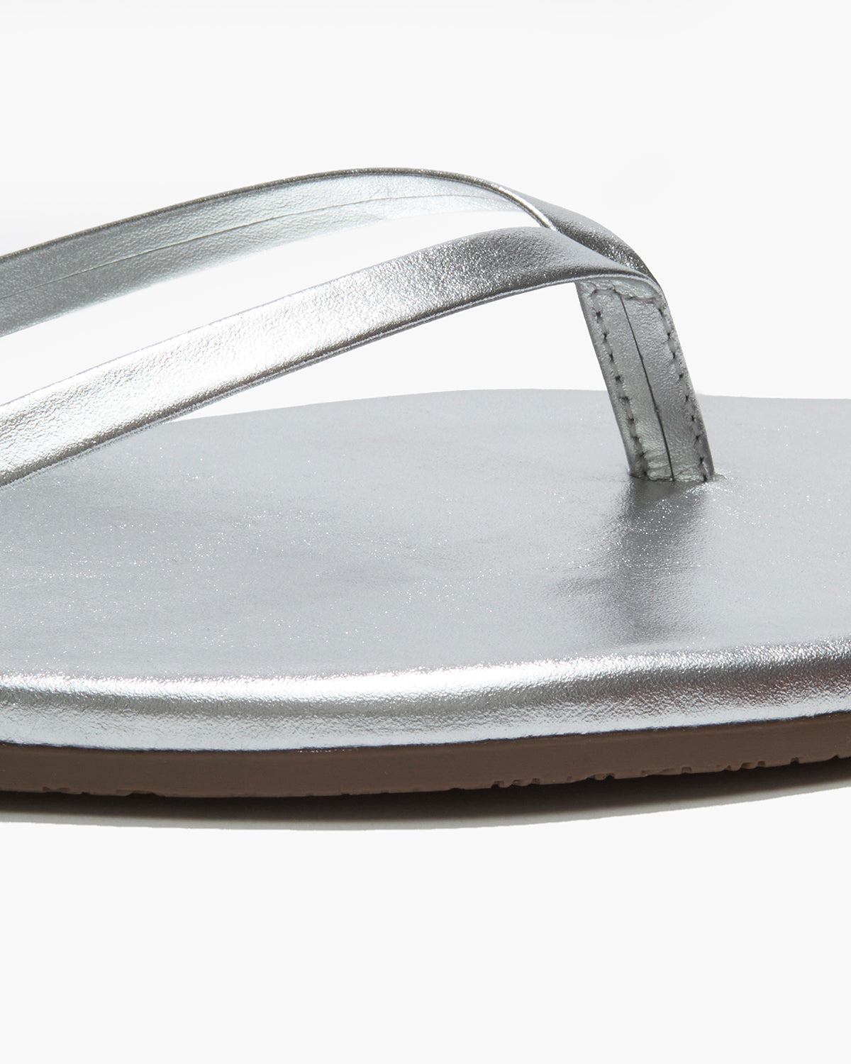 Square Toe Lily Leather Flip Flops in Fairylust | TKEES Classic