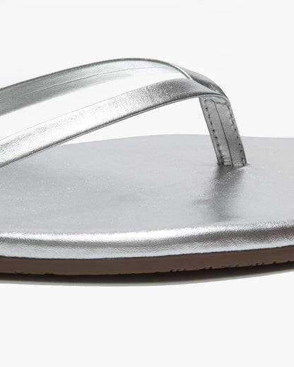 Square Toe Lily Leather Flip Flops in Fairylust | TKEES Classic