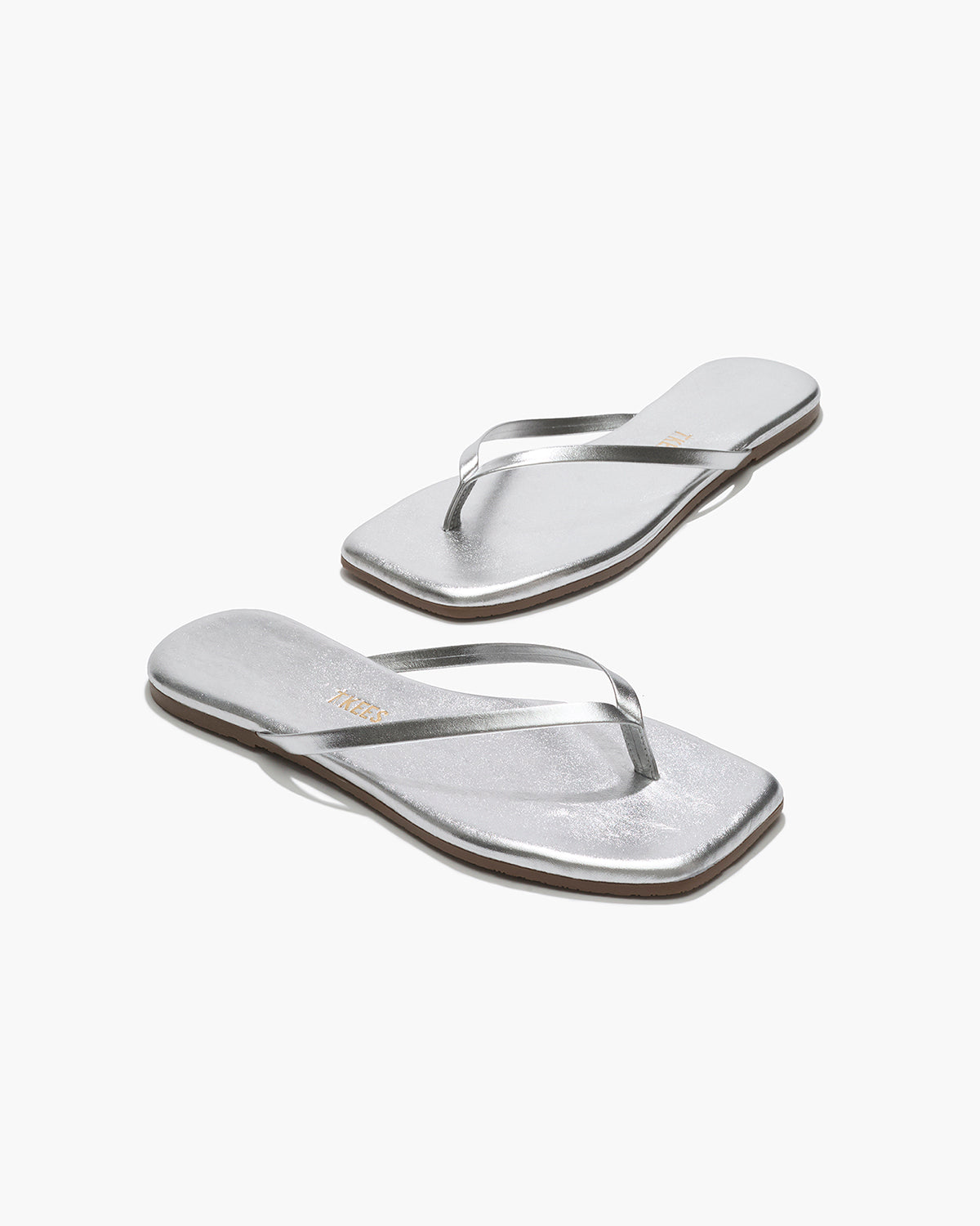 Square Toe Lily Leather Flip Flops in Fairylust | TKEES Classic