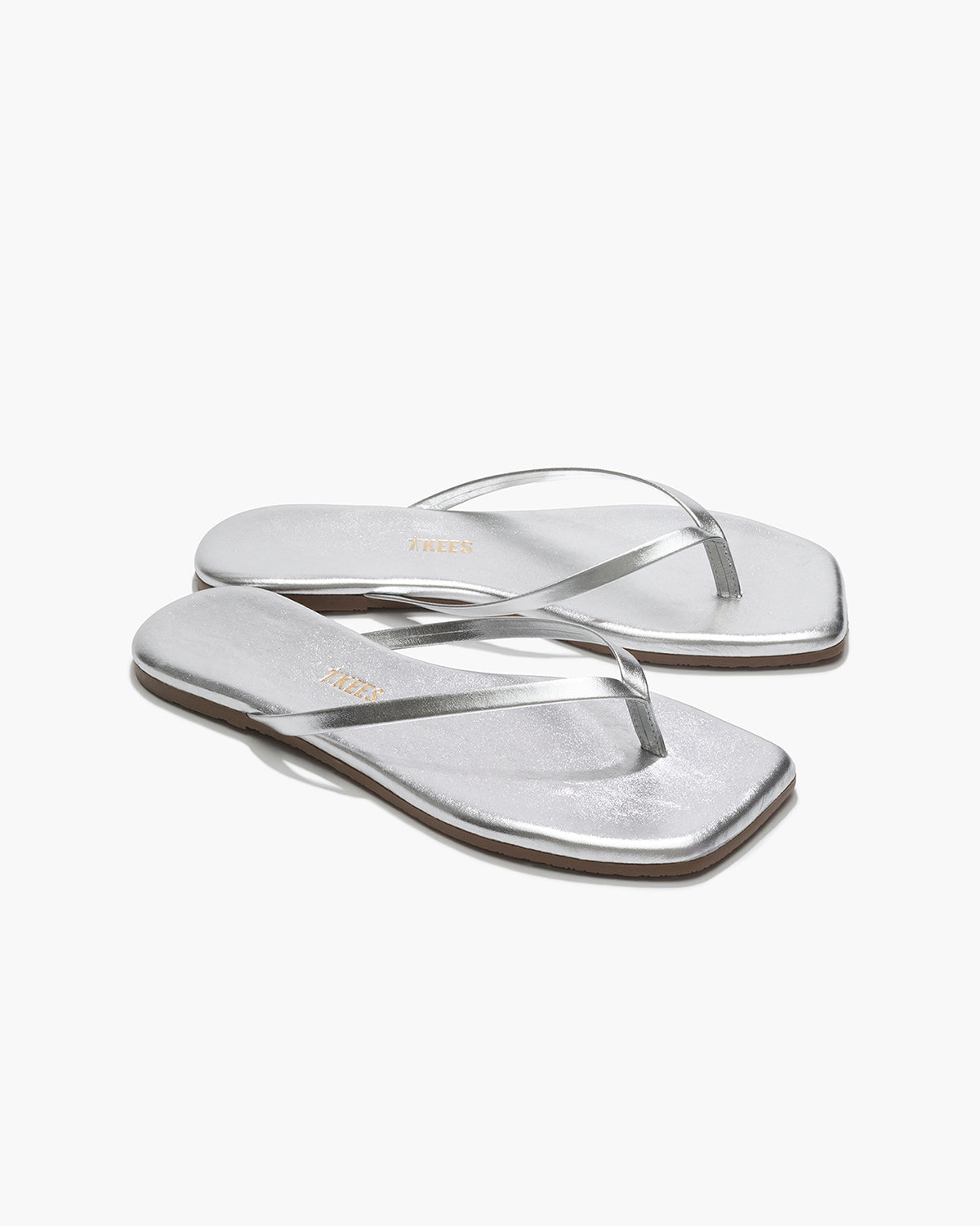 Square Toe Lily Leather Flip Flops in Fairylust | TKEES Classic