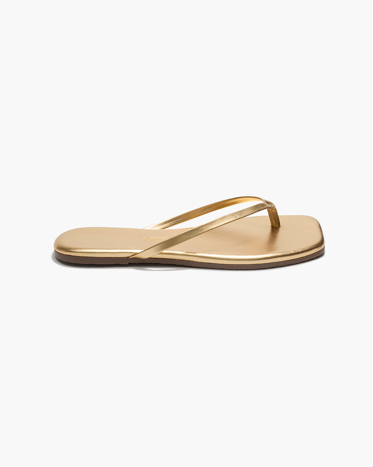Square Toe Lily Leather Flip Flops in Blink | TKEES Trusted