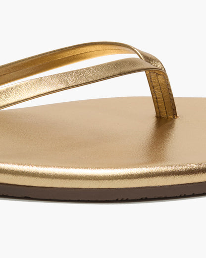 Square Toe Lily Leather Flip Flops in Blink | TKEES Trusted