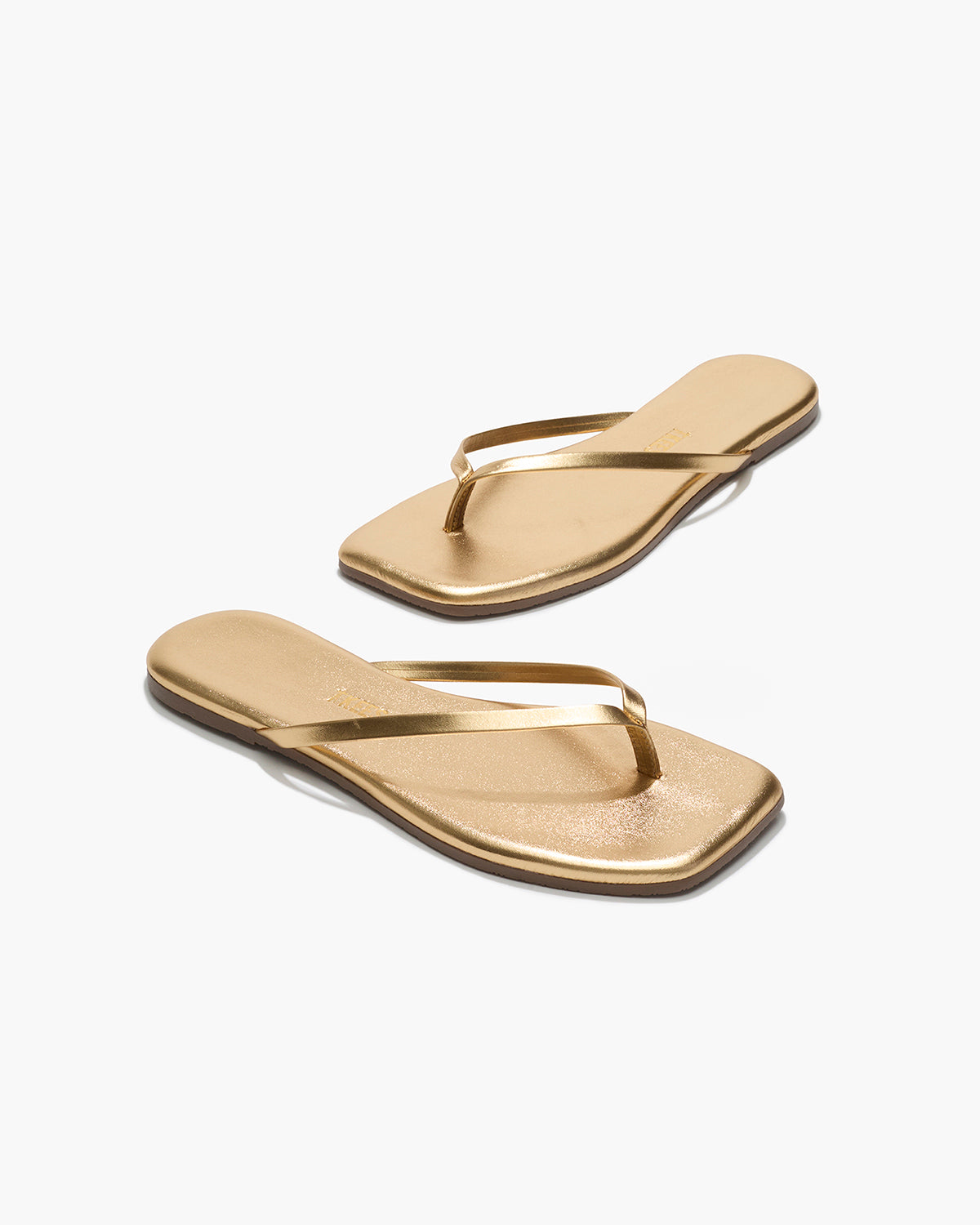 Square Toe Lily Leather Flip Flops in Blink | TKEES Trusted