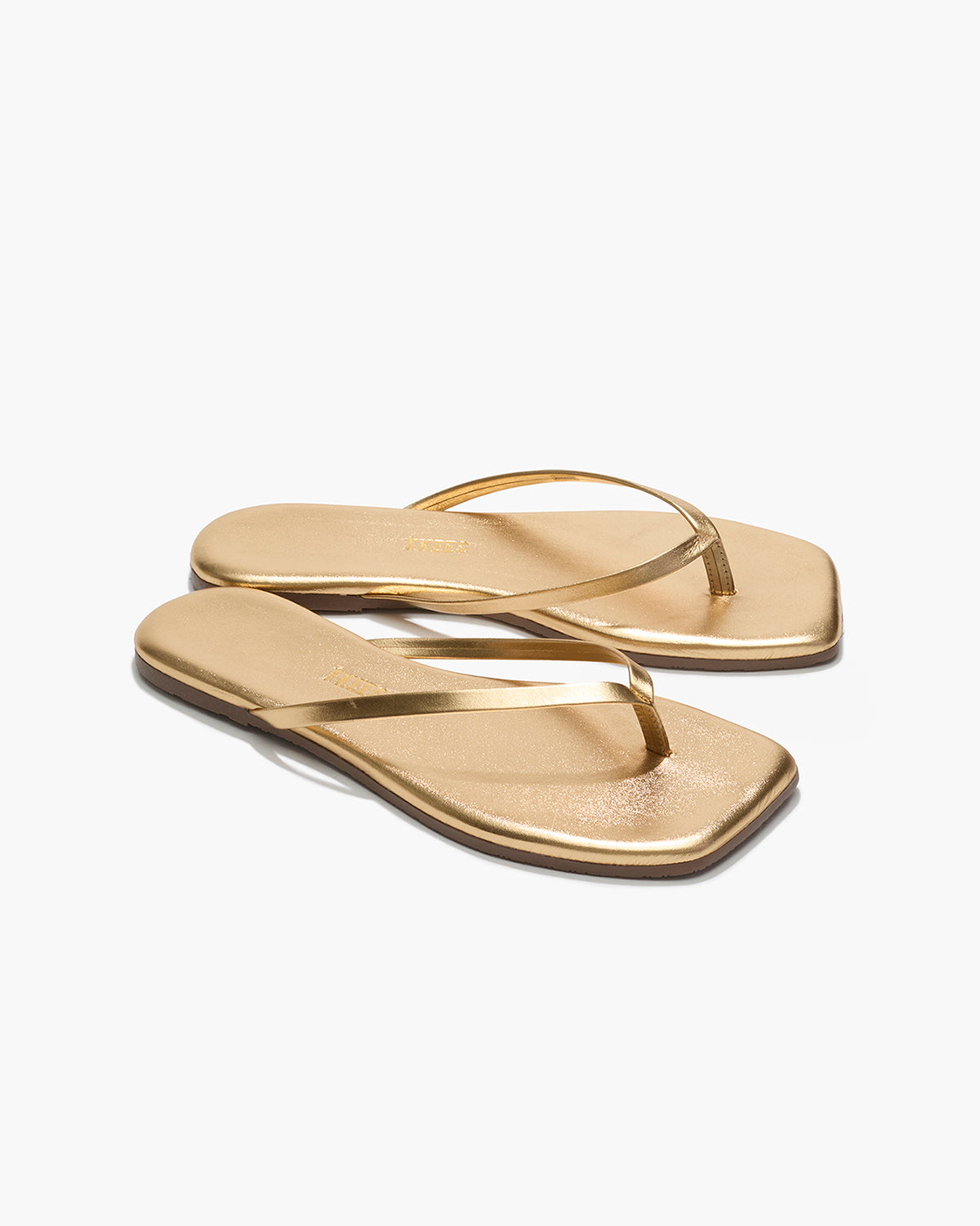 Square Toe Lily Leather Flip Flops in Blink | TKEES Trusted