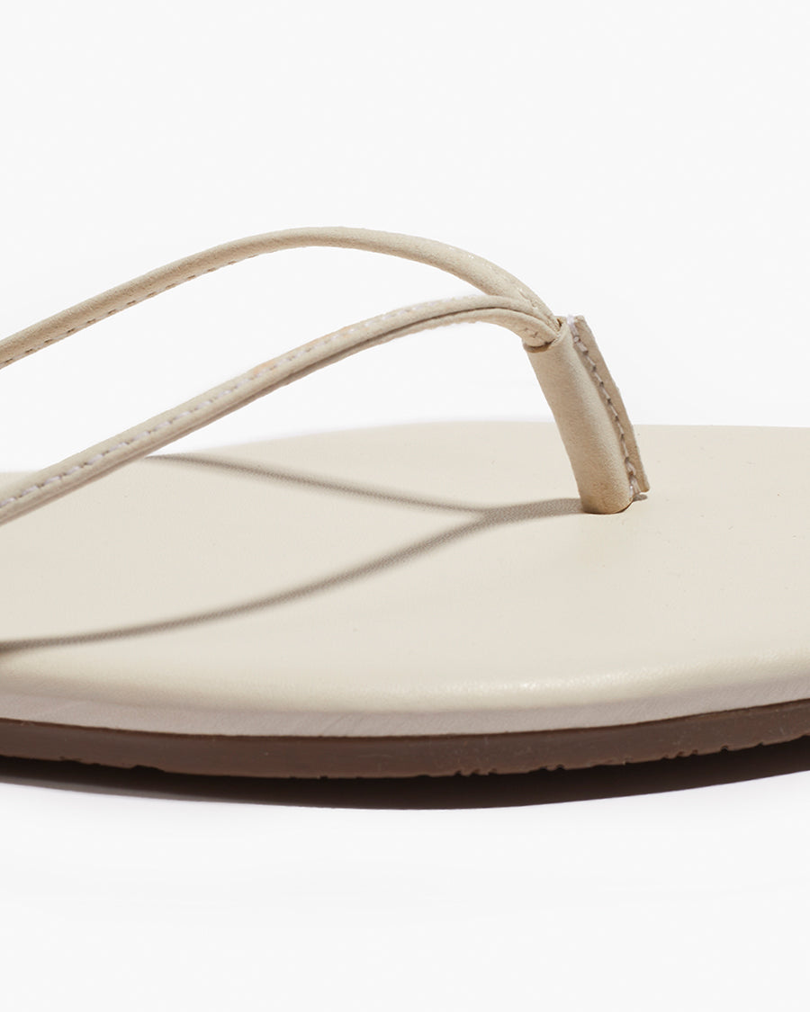 Square Toe Lilu Leather Sandals in Cream | TKEES Deals