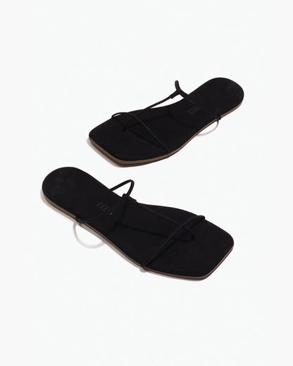 The Chloe – Square Toe Suede Sandal | TKEES Classic