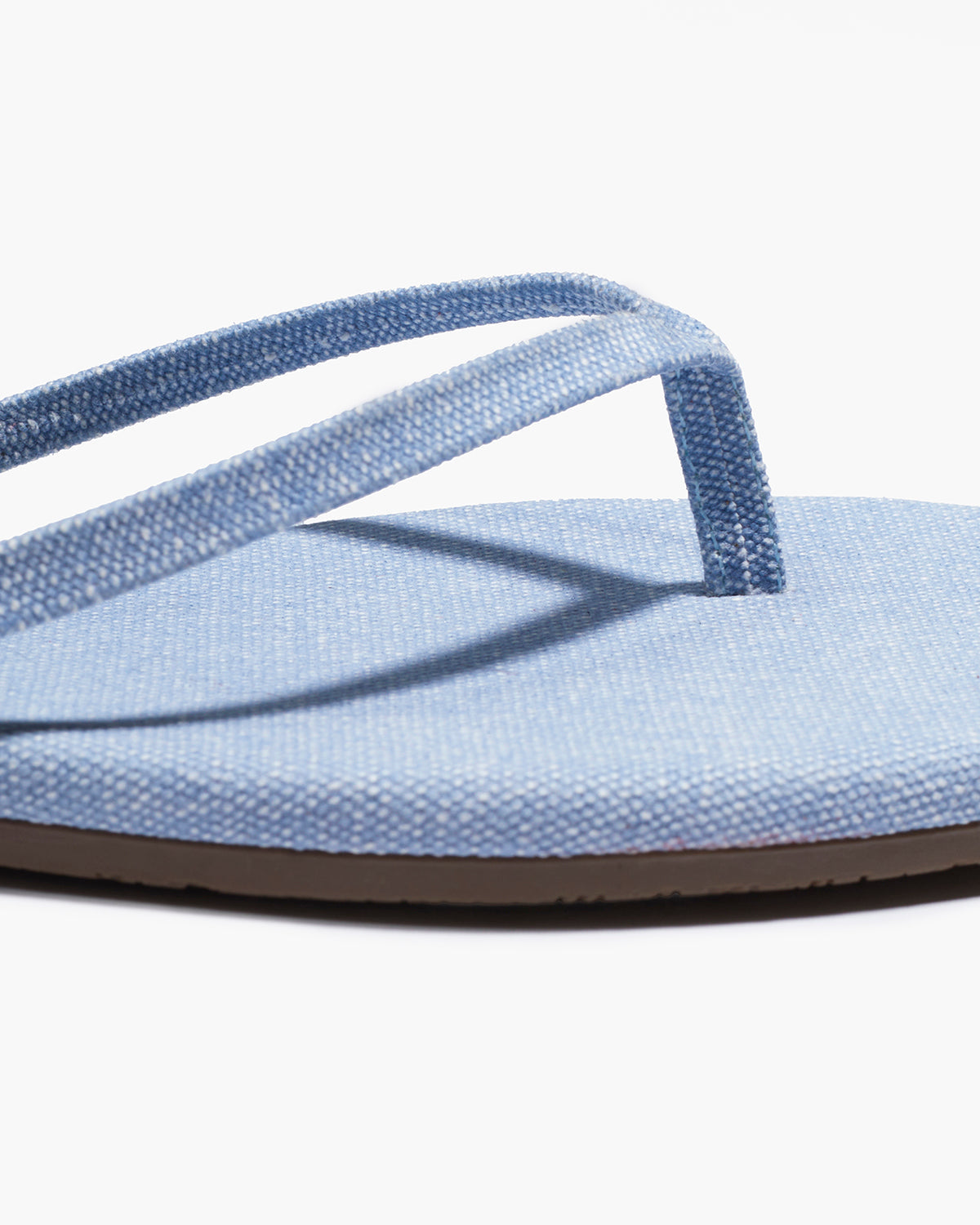 Square Toe Lily Leather Sandals in Washed Denim | TKEES Classic