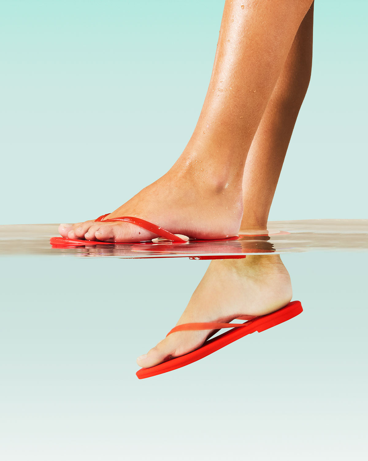 Aqua Sol Red Flip Flops  | TKEES Discount