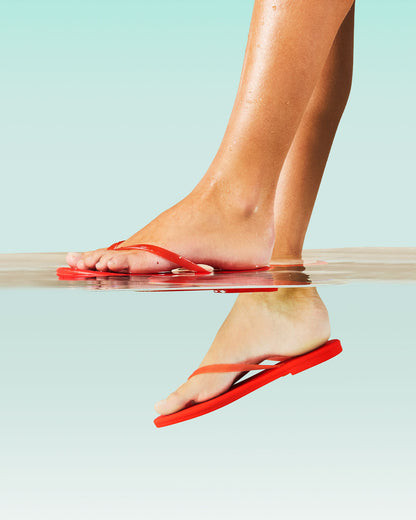 Aqua Sol Red Flip Flops  | TKEES Discount