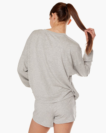 Coucher-de-Soleil-Crew - Heather Grey  | TKEES Classic