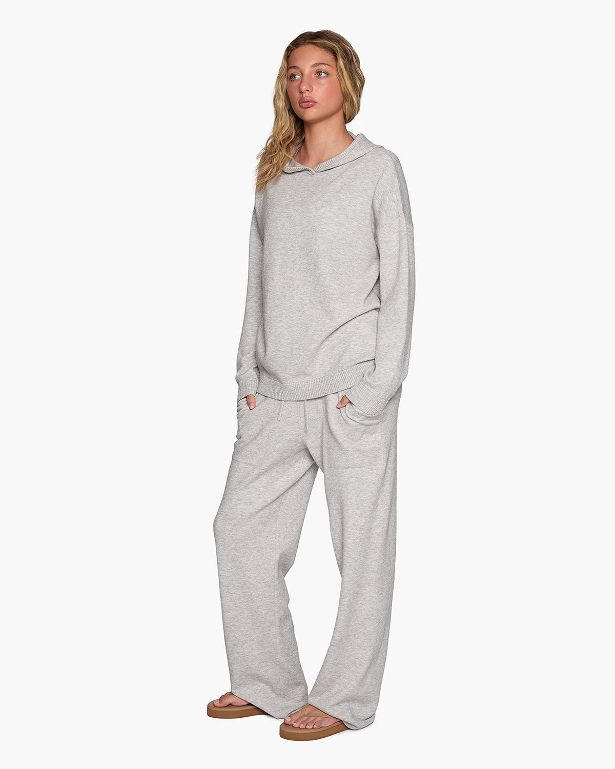 Sunday Sweater Hoodie - Heather Grey | TKEES Premium