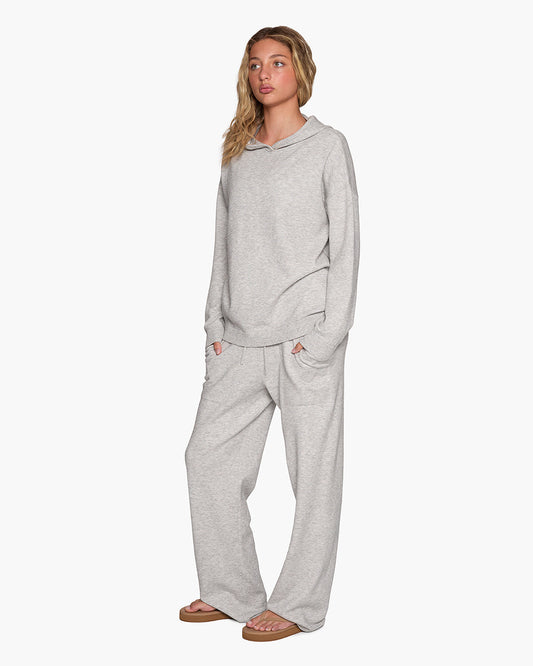 Sunday Sweater Hoodie - Heather Grey | TKEES Premium