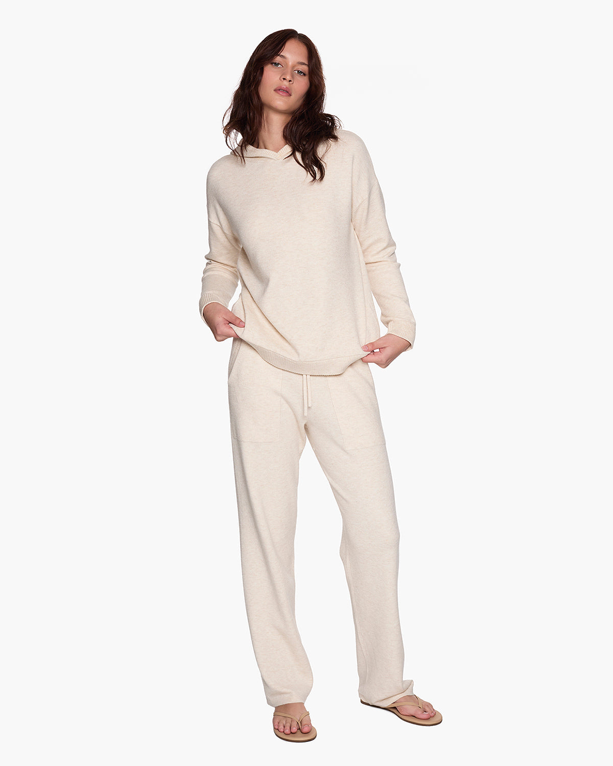 Sunday Sweater Hoodie - Cream | TKEES Signature