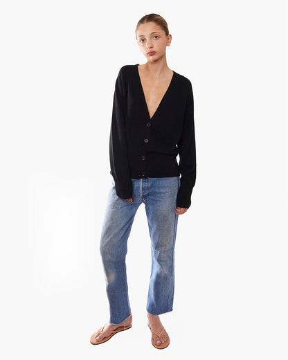 Cashmere V-Neck Cardigan  | TKEES Essential