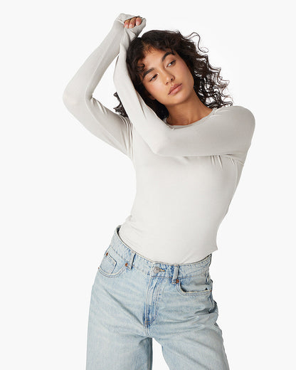 Long-Sleeve Stretch Crewneck  | TKEES Featured