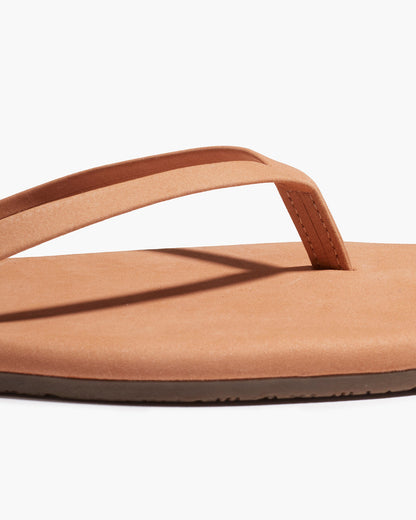 Square Toe Lily Suede Flip Flops in Pout | TKEES Recommended
