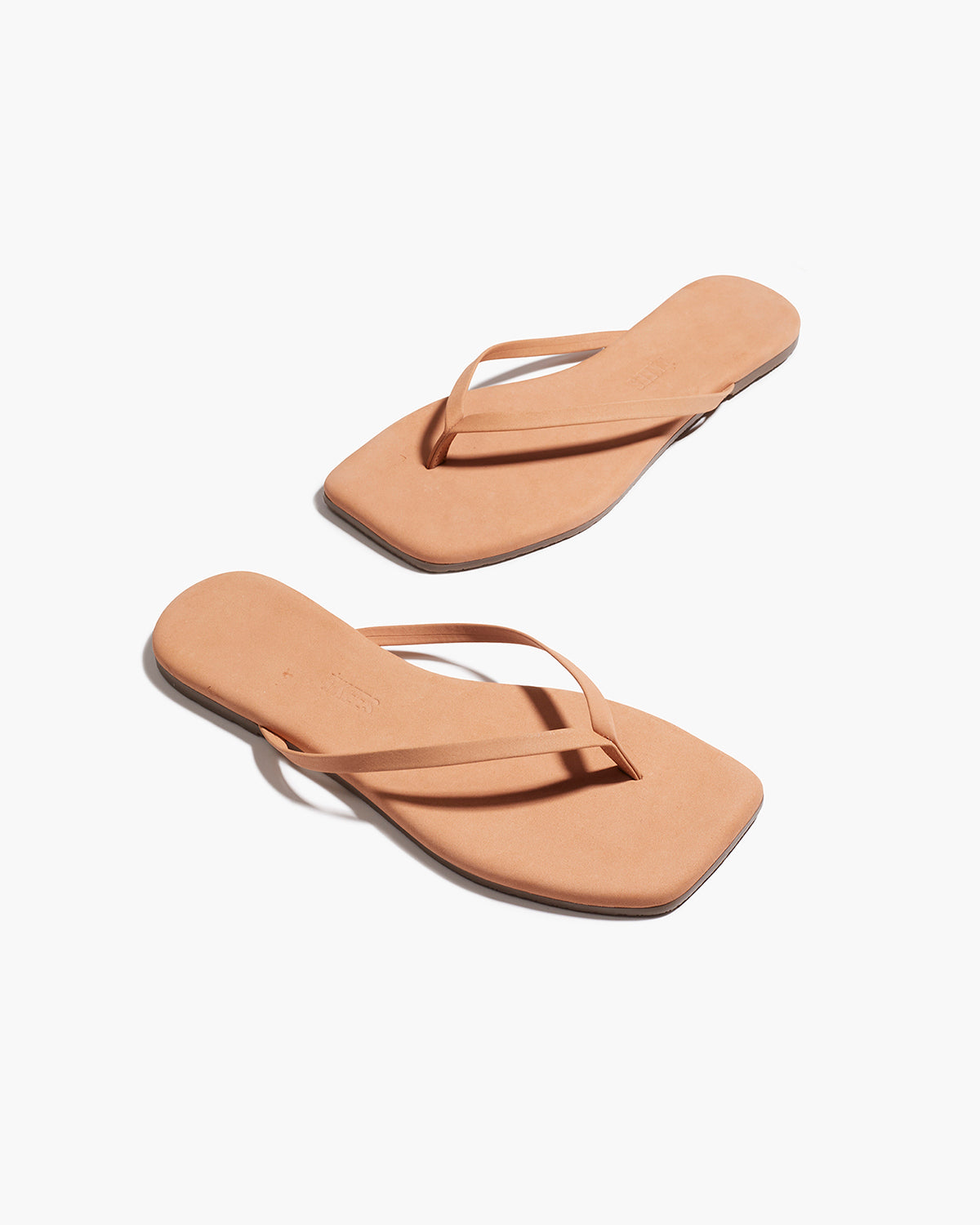 Square Toe Lily Suede Flip Flops in Pout | TKEES Recommended