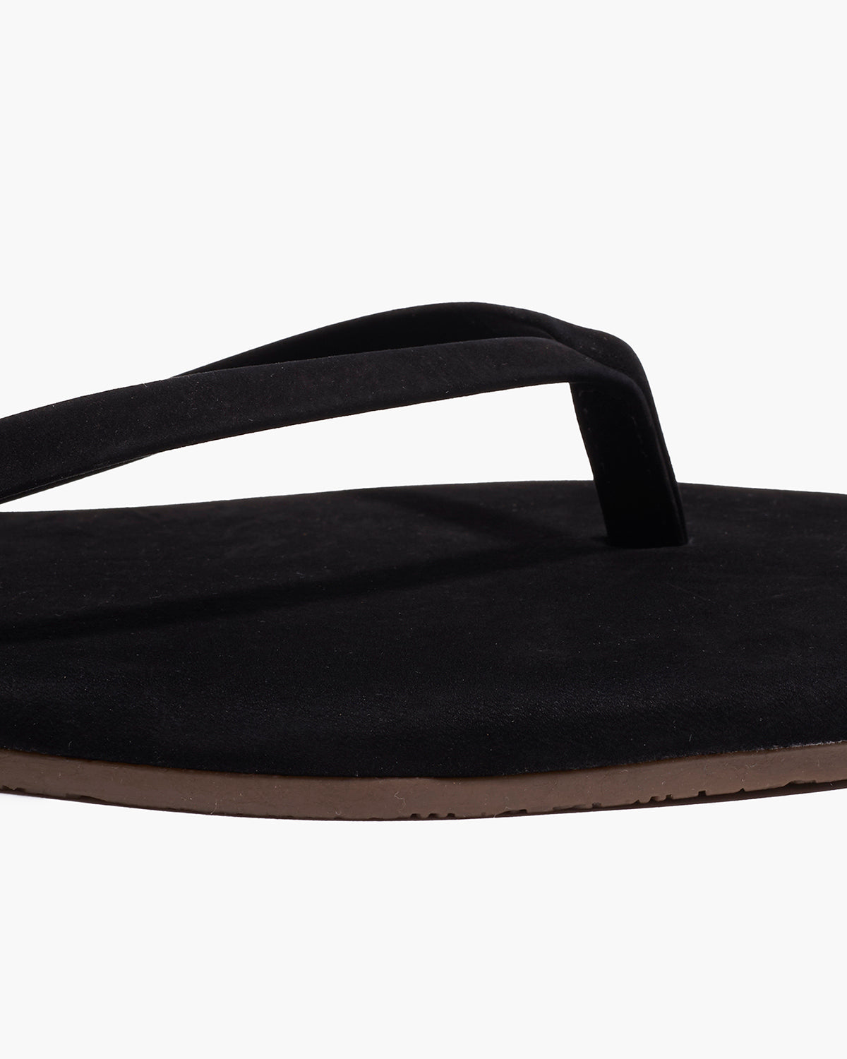 Square Toe Lily Suede Flip Flops in Sable | TKEES Trending