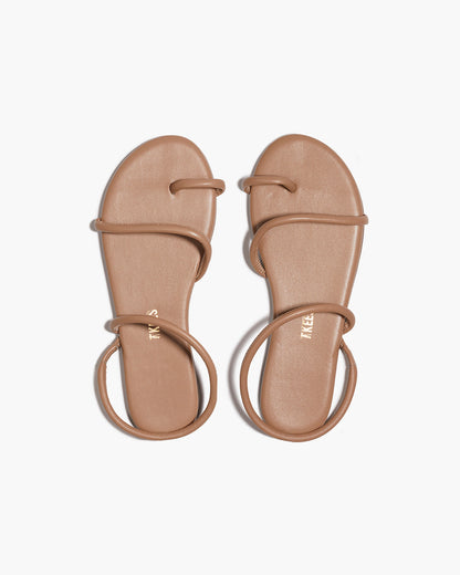 Tubular Mia Napa Leather Sandals in Cocobutter | TKEES Latest