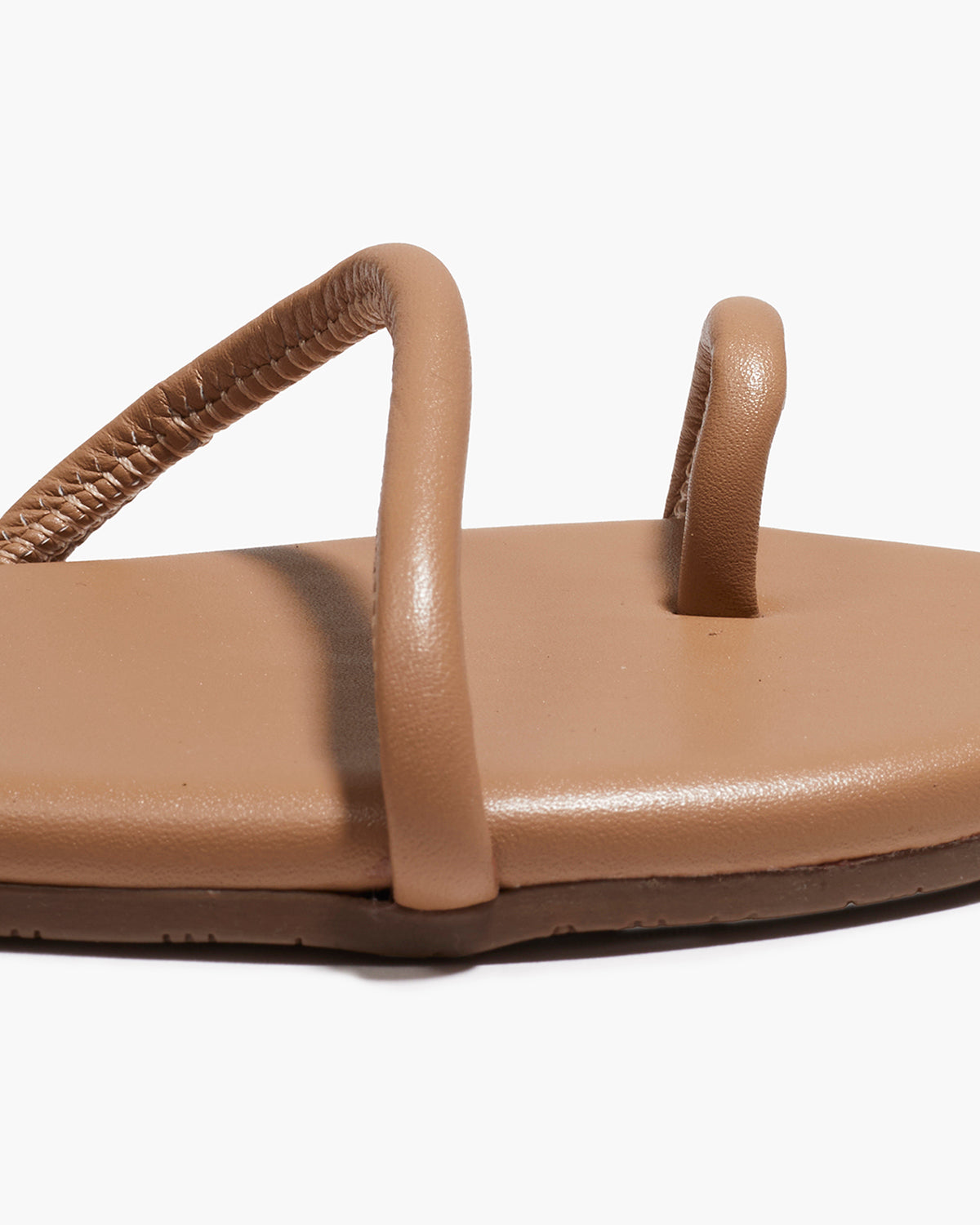 Tubular Mia Napa Leather Sandals in Cocobutter | TKEES Latest