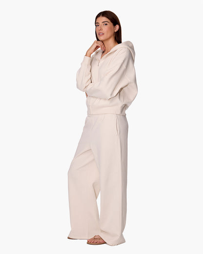 CloudSoft Zip Up Hoodie in Bone  | TKEES Special Offer