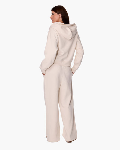 CloudSoft Zip Up Hoodie in Bone  | TKEES Special Offer
