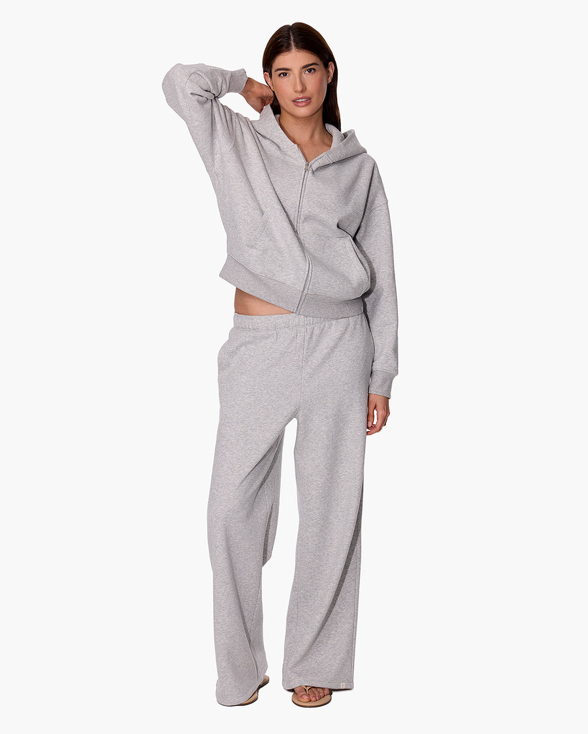 CloudSoft Zip Up Hoodie in Heather Grey  | TKEES Signature