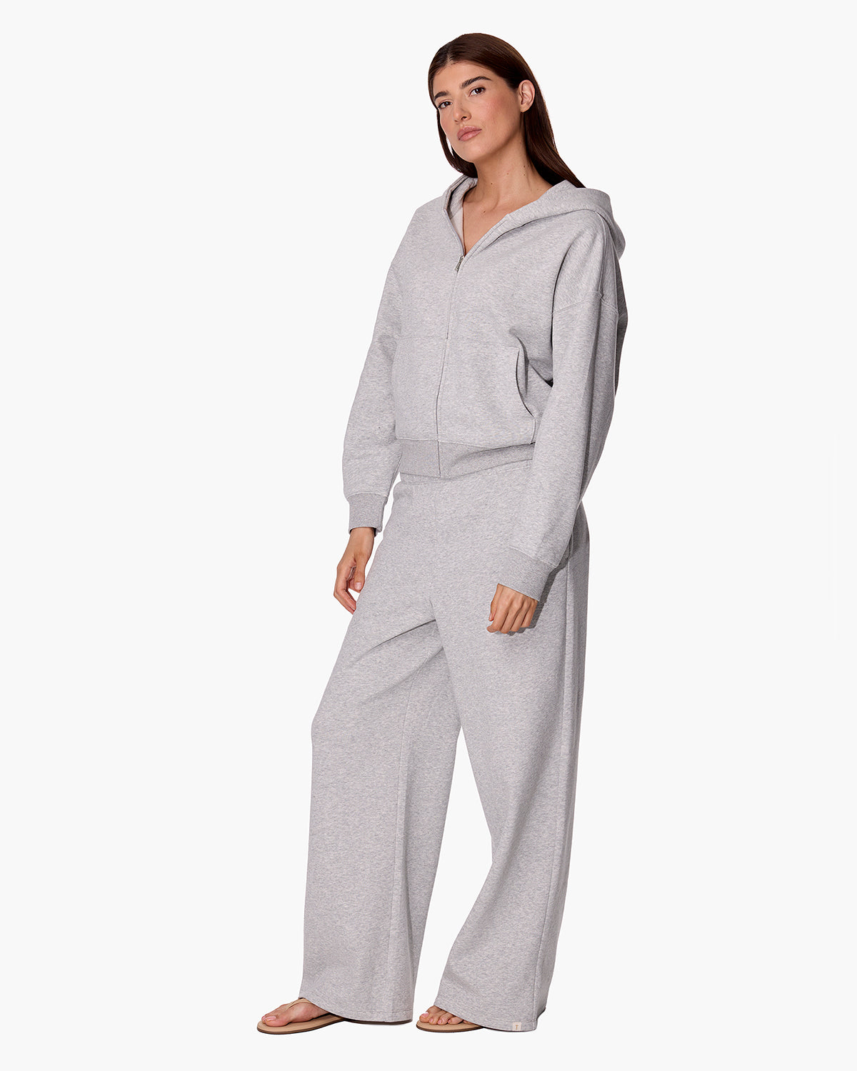 CloudSoft Zip Up Hoodie in Heather Grey  | TKEES Signature