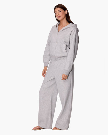 CloudSoft Zip Up Hoodie in Heather Grey  | TKEES Signature