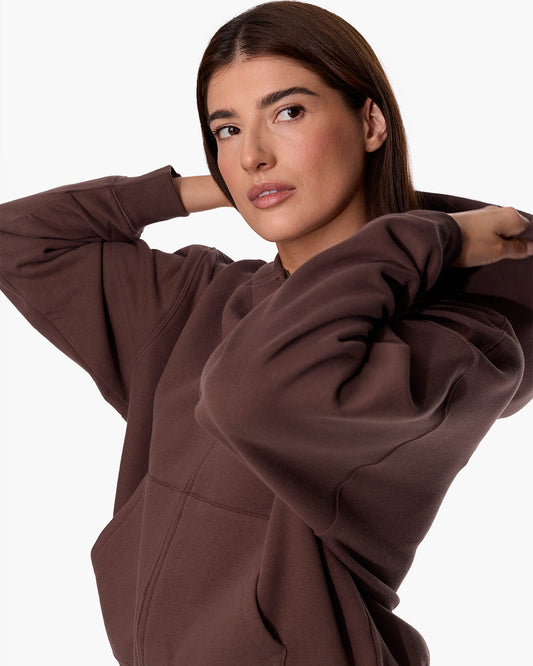 CloudSoft Zip Up Hoodie in Dark Chocolate  | TKEES Best Price