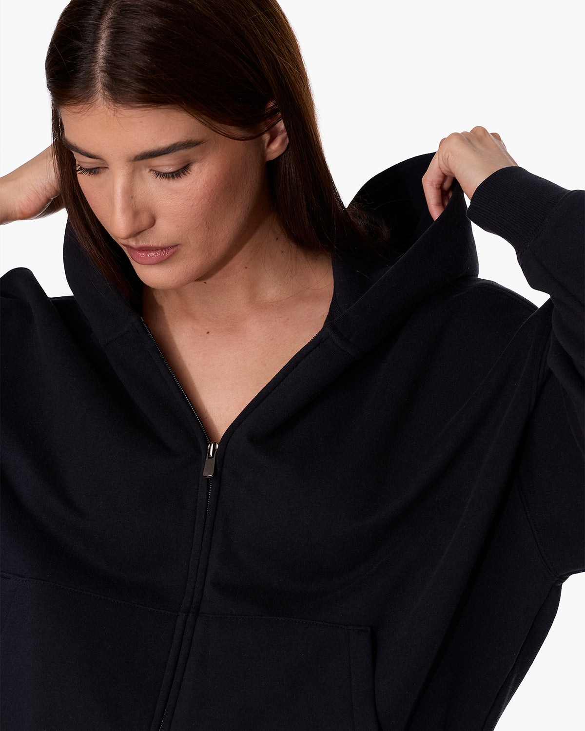 CloudSoft Zip Up Hoodie in Black  | TKEES Discount