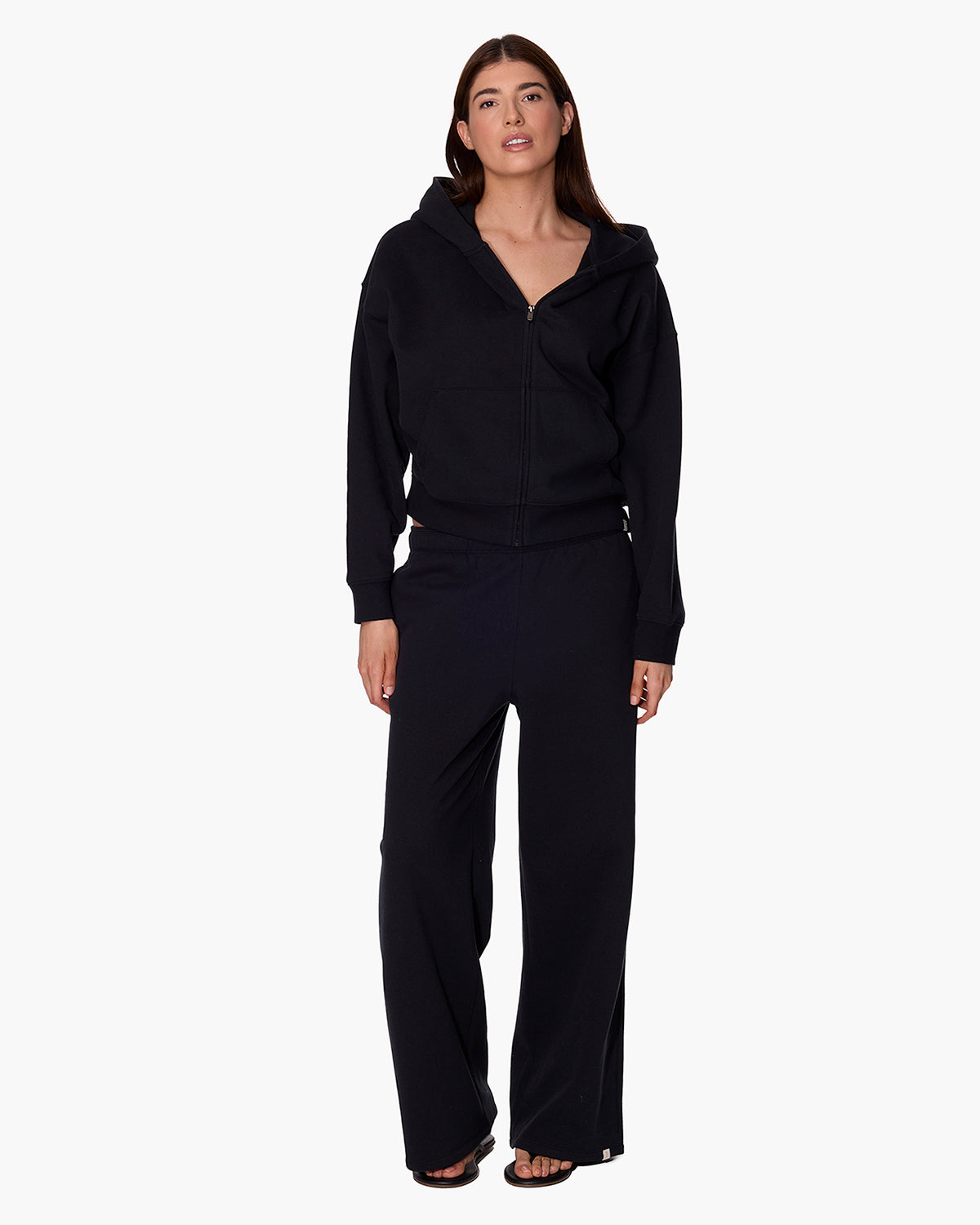 CloudSoft Zip Up Hoodie in Black  | TKEES Discount