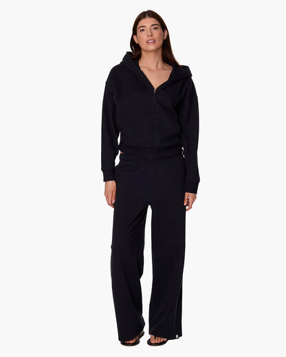 CloudSoft Zip Up Hoodie in Black  | TKEES Discount