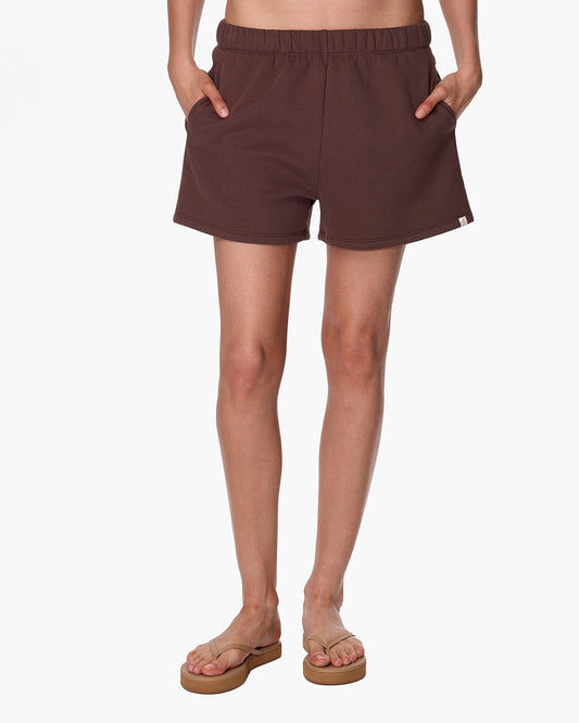 CloudSoft Sweat Short Dark Chocolate  | TKEES Featured