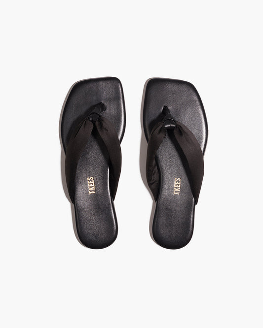 Lennon Leather Flip Flops in Sable | TKEES Popular