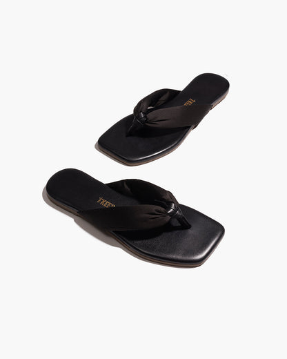 Lennon Leather Flip Flops in Sable | TKEES Popular