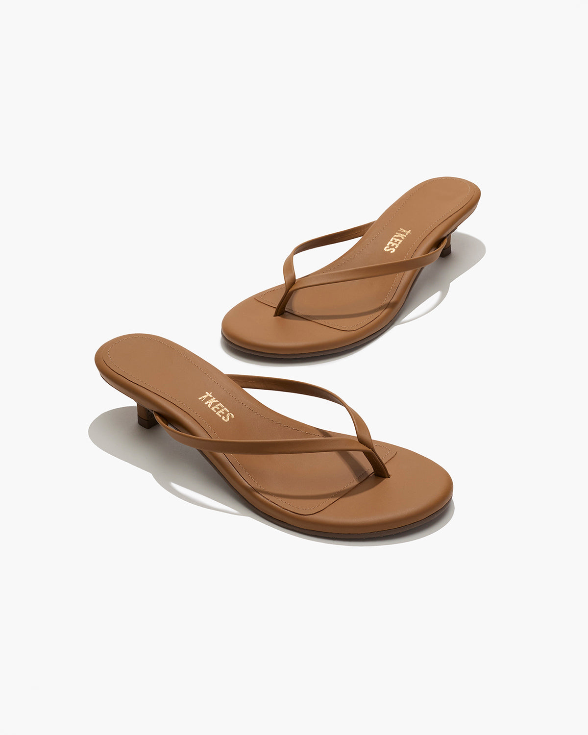 Julia Leather Flip Flops in Camel | TKEES Top Pick
