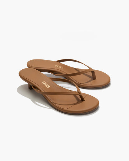 Julia Leather Flip Flops in Camel | TKEES Top Pick