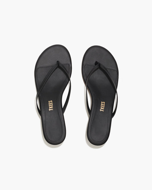 Julia Leather Flip Flops in Sable | TKEES Classic