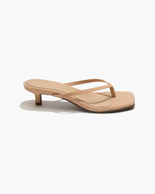 Square Toe Julia Suede Flip Flops in Sunkissed | TKEES Essential
