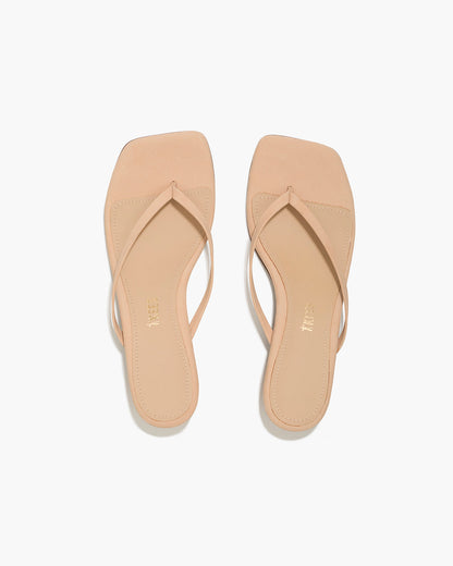 Square Toe Julia Suede Flip Flops in Sunkissed | TKEES Essential