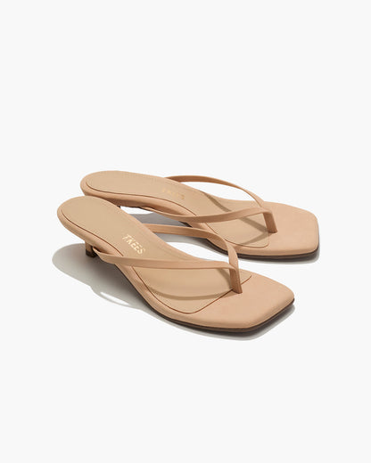 Square Toe Julia Suede Flip Flops in Sunkissed | TKEES Essential